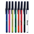 Colored Barrel Stick Pen w/ Black Cover
